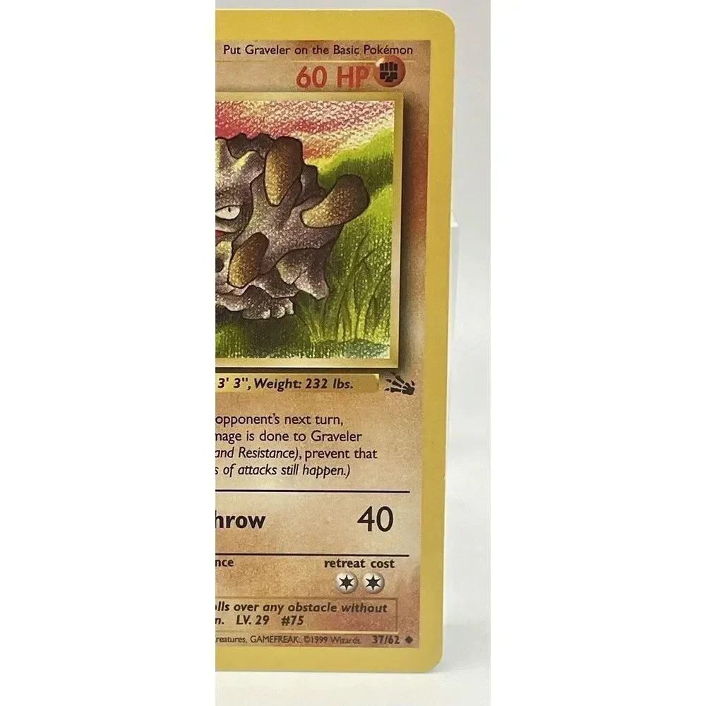 Graveler 37/62 Unlimited Fossil Pokemon Card WOTC Vintage 1999 NM - Picture 3 of 6